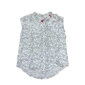 NEW Jachs Girlfriend Ladies' Size *XL* Short Sleeve Blouse, White/ Blue